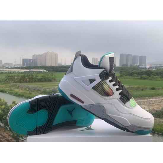Nike Air Jordan 4 Retro Jamaica white red green grey water splash Shoes